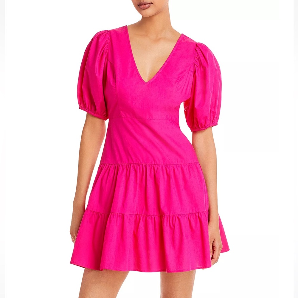 French Connection Birch Tiered Puff Sleeve Dress